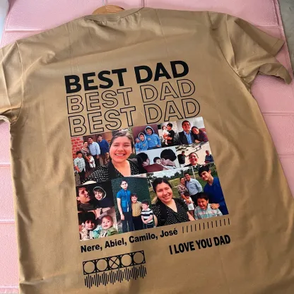 Personalized Vintage Best Dad Photo T-shirt, Father's Day Gift