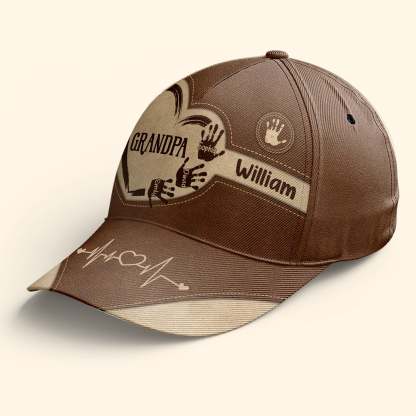 Skip To Product Information Grandpa Dad Kids Handprints - Personalized Classic Cap