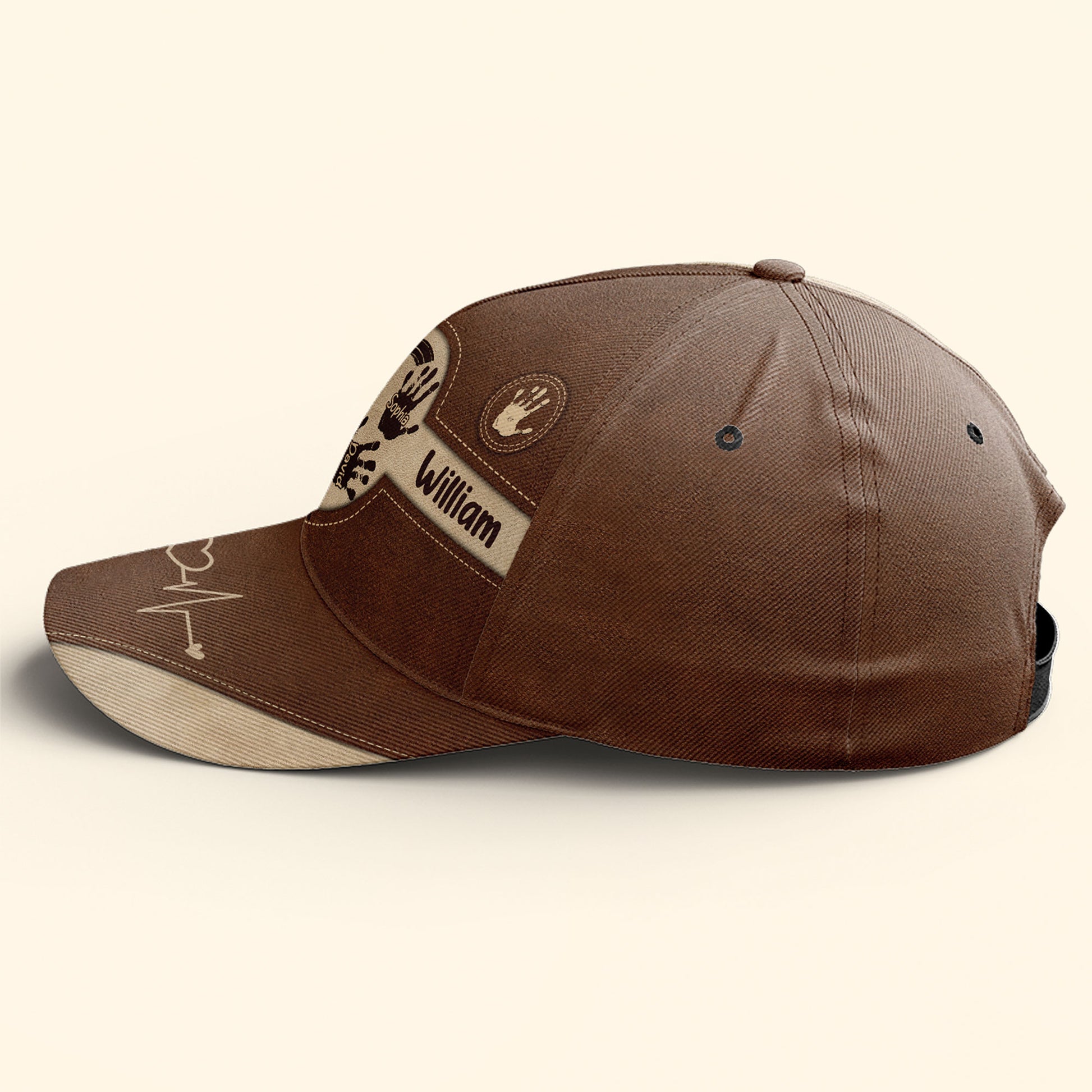 Skip To Product Information Grandpa Dad Kids Handprints - Personalized Classic Cap