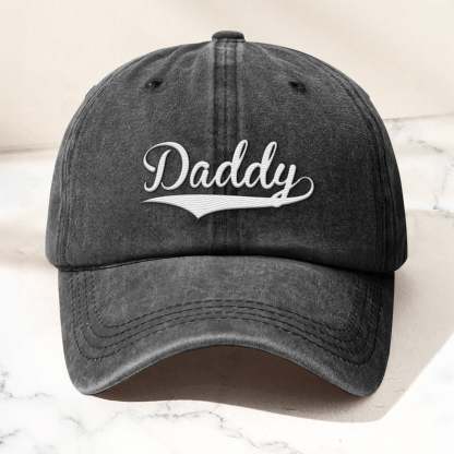 Custom Dad With Kids Names - Personalized Embroidered Distressed Hat