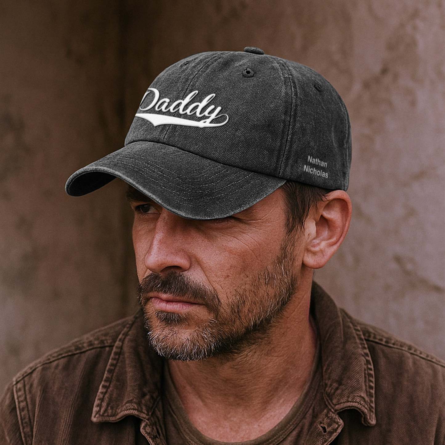 Custom Dad With Kids Names - Personalized Embroidered Distressed Hat