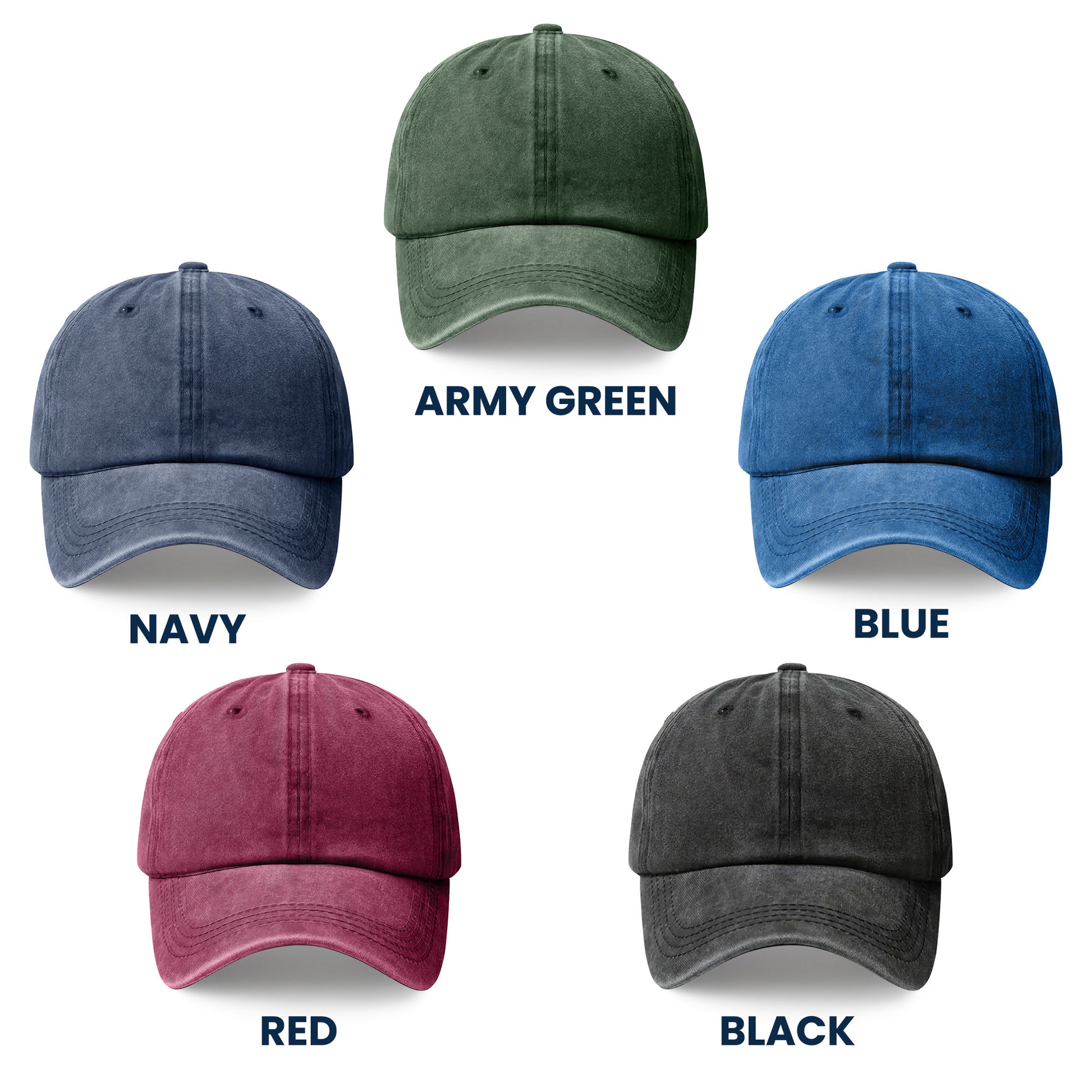 Custom Dad With Kids Names - Personalized Embroidered Distressed Hat