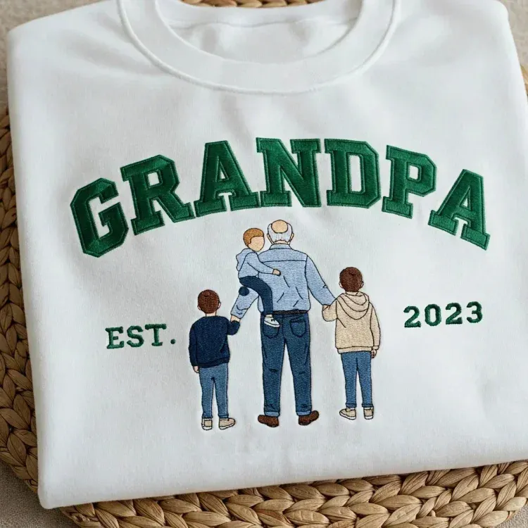 Personalized Dad Mama Shirt, Family Name Photo Shirt, Est. Year Sweater