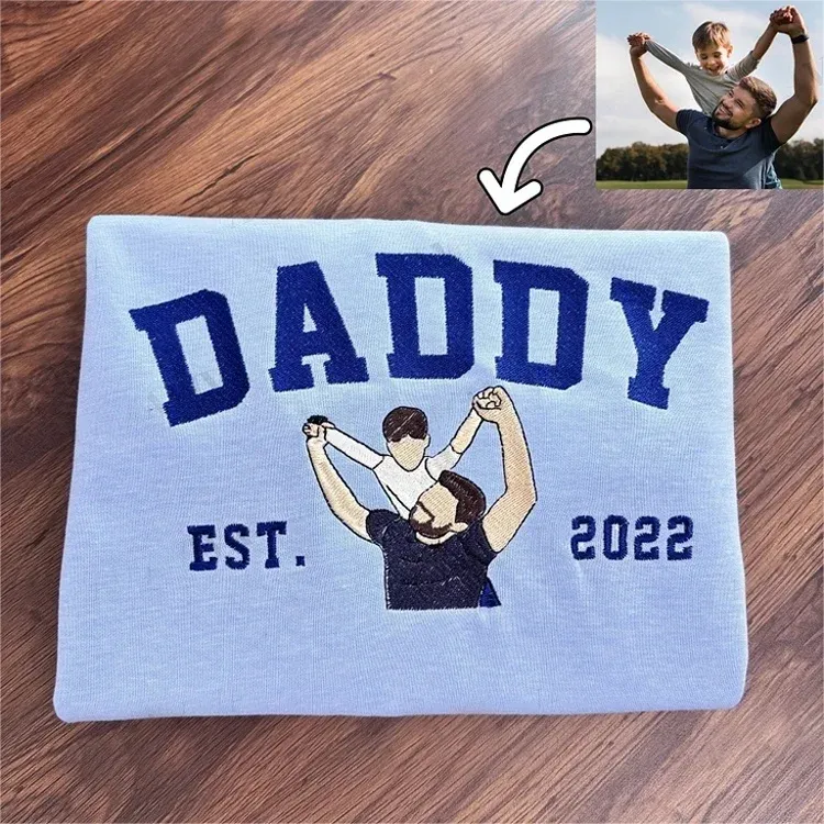 Personalized Dad Mama Shirt, Family Name Photo Shirt, Est. Year Sweater