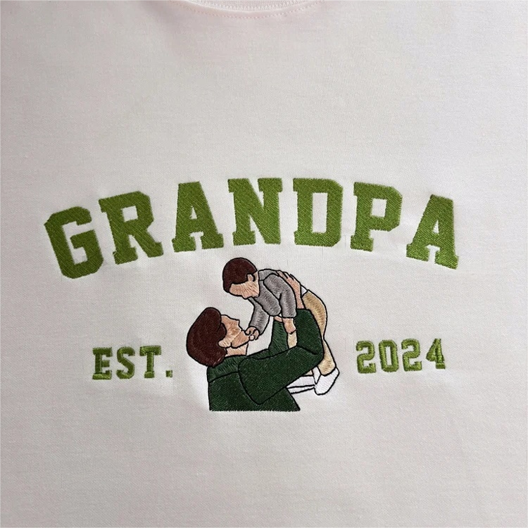 Personalized Dad Mama Shirt, Family Name Photo Shirt, Est. Year Sweater