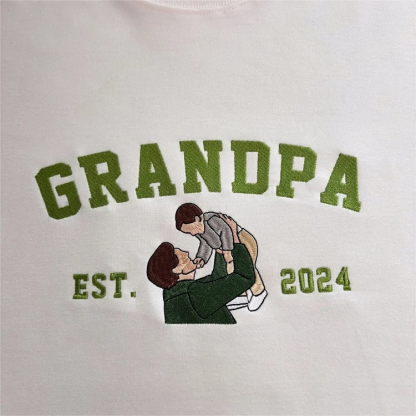 Personalized Dad Mama Shirt, Family Name Photo Shirt, Est. Year Sweater