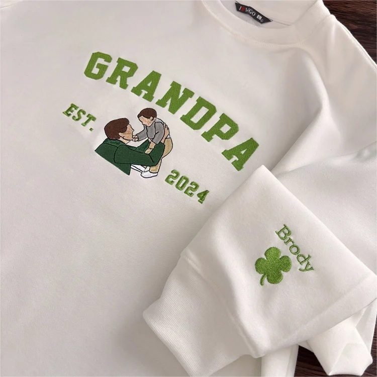Personalized Dad Mama Shirt, Family Name Photo Shirt, Est. Year Sweater