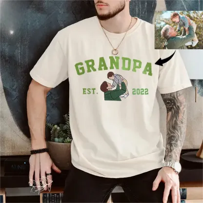 Personalized Dad Mama Shirt, Family Name Photo Shirt, Est. Year Sweater