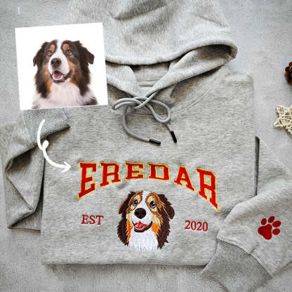 Personalized Embroidered Pet Dog Face And Name Est Sweatshirt Keepsake Gift For Pet Lovers