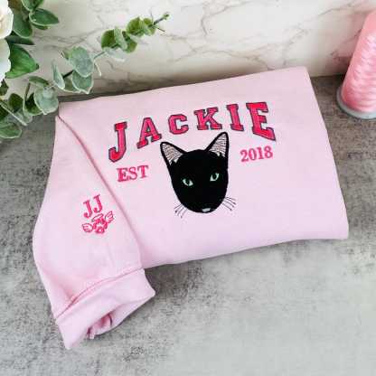 Personalized Embroidered Pet Dog Face And Name Est Sweatshirt Keepsake Gift For Pet Lovers