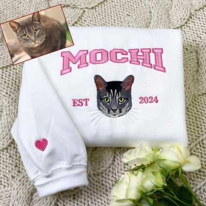 Personalized Embroidered Pet Dog Face And Name Est Sweatshirt Keepsake Gift For Pet Lovers
