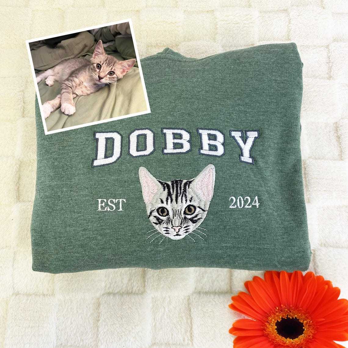 Personalized Embroidered Pet Dog Face And Name Est Sweatshirt Keepsake Gift For Pet Lovers