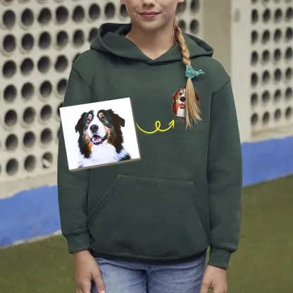 Personalized Pet Portrait Embroidered Sweatshirt - Memorial Gift For Pet Lovers