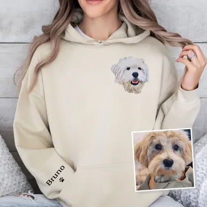 Personalized Pet Portrait Embroidered Sweatshirt T-shirt Hoodie