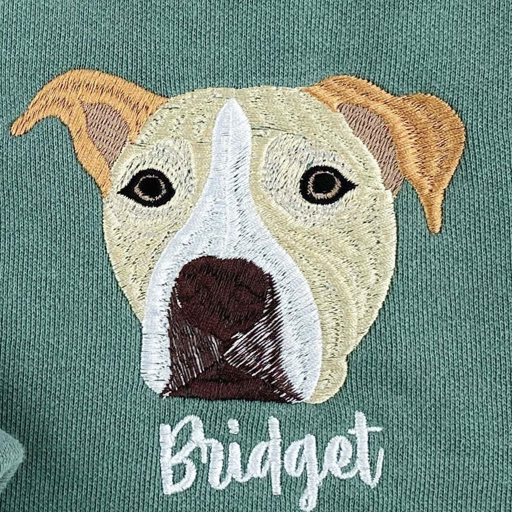 Custom Pet Embroidery Hoodie, Sweatshirt With Your Pet's Portrait Photo, Unique Gift For Pet Lovers
