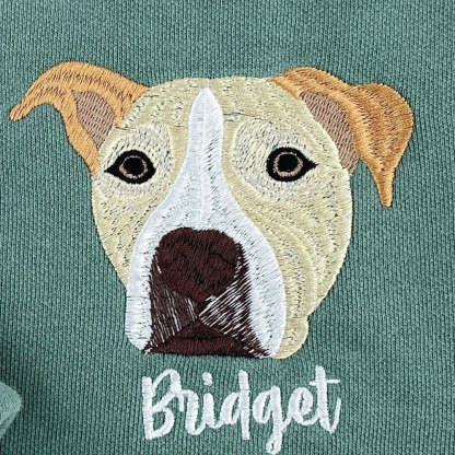 Custom Pet Embroidery Hoodie, Sweatshirt With Your Pet's Portrait Photo, Unique Gift For Pet Lovers