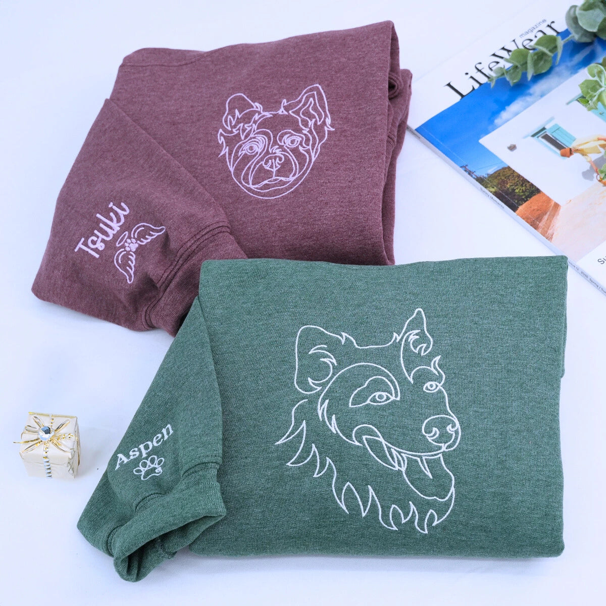 Custom Pet Embroidery Hoodie, Sweatshirt With Your Pet's Portrait Photo, Unique Gift For Pet Lovers