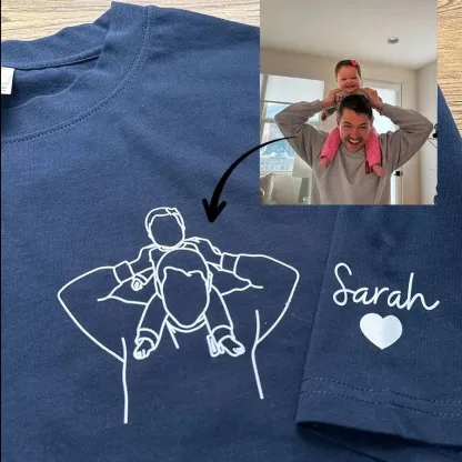 Custom Photo Outline Printed Sweatshirt / Hoodie, Embroidered Crewneck