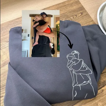 Custom Photo Outline Printed Sweatshirt / Hoodie, Embroidered Crewneck