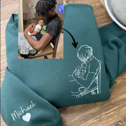 Custom Photo Outline Printed Sweatshirt / Hoodie, Embroidered Crewneck