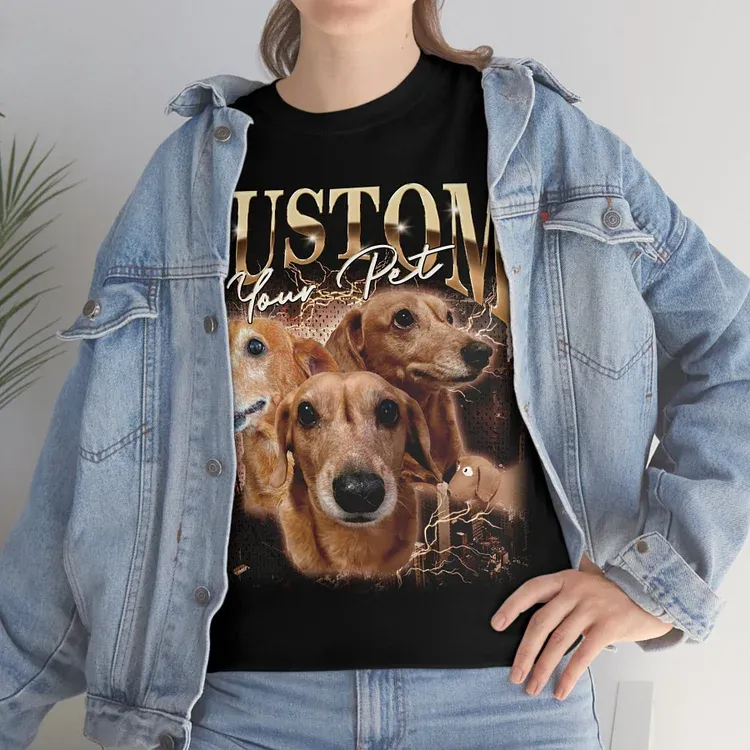 Custom Photo Vintage Tee For Pet Lover