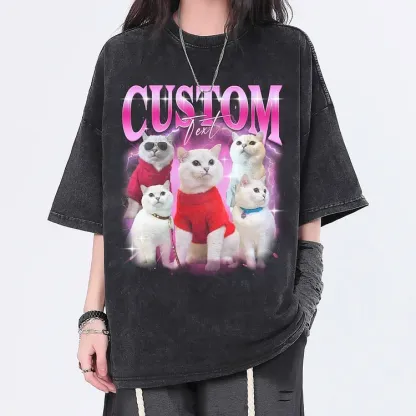 Custom Pet Vintage Unisex T-Shirt, Personalize Bootleg Retro 90's Tee Hoodie Sweatshirt