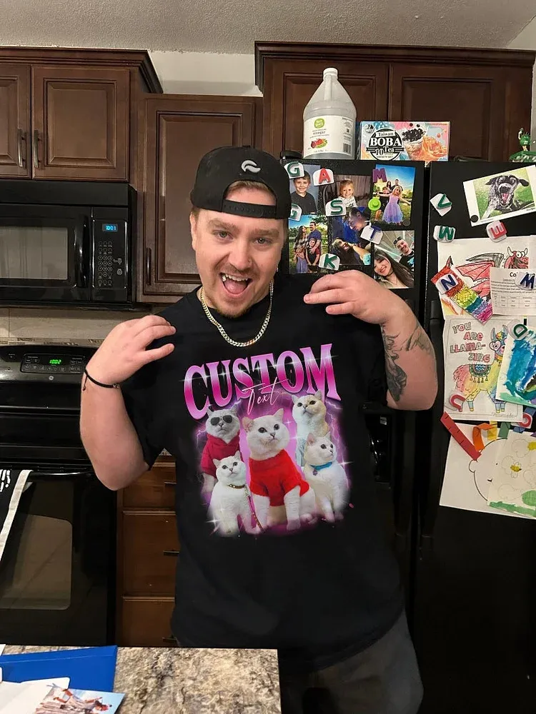 Custom Pet Vintage Unisex T-Shirt, Personalize Bootleg Retro 90's Tee Hoodie Sweatshirt