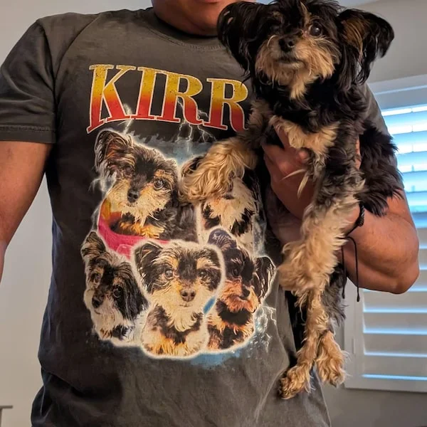 Custom Vintage Bootleg Pet Shirt Pet Photo + Name Shirt, Custom Cat T Shirts 90's Tee