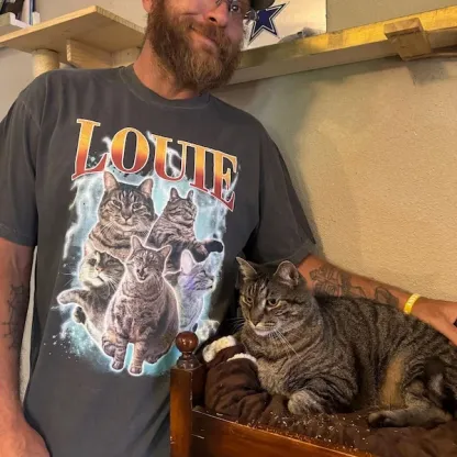 Custom Vintage Bootleg Pet Shirt Pet Photo + Name Shirt, Custom Cat T Shirts 90's Tee