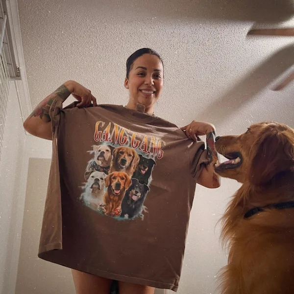 Custom Vintage Bootleg Pet Shirt Pet Photo + Name Shirt, Custom Cat T Shirts 90's Tee