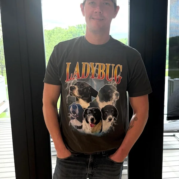 Custom Vintage Bootleg Pet Shirt Pet Photo + Name Shirt, Custom Cat T Shirts 90's Tee