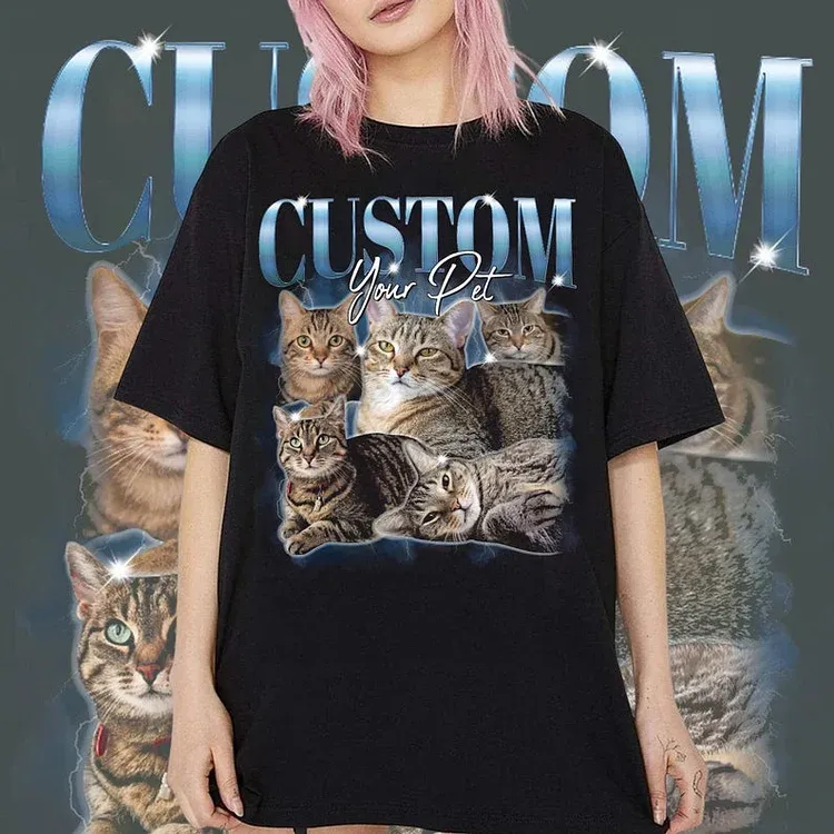Pet Custom Vintage Washed Shirt Personalize Bootleg Retro 90's T-shirt