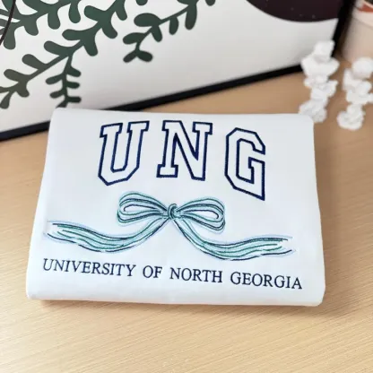 Custom Embroidered College Hoodie With Bow