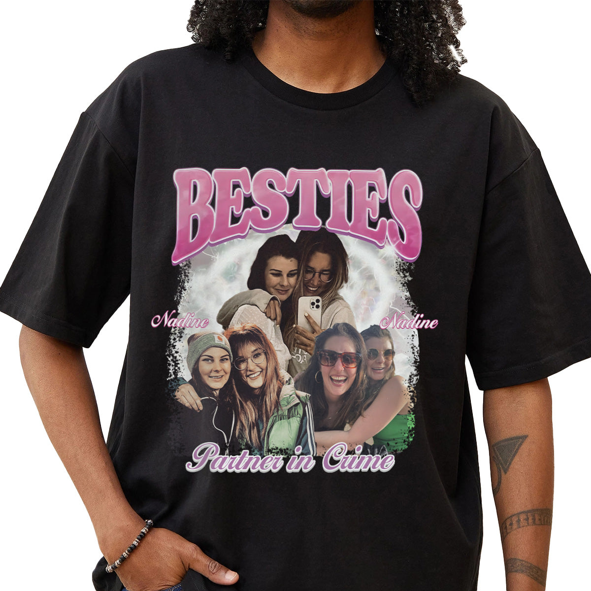 "BESTIE CRIME" Handcraft Tee