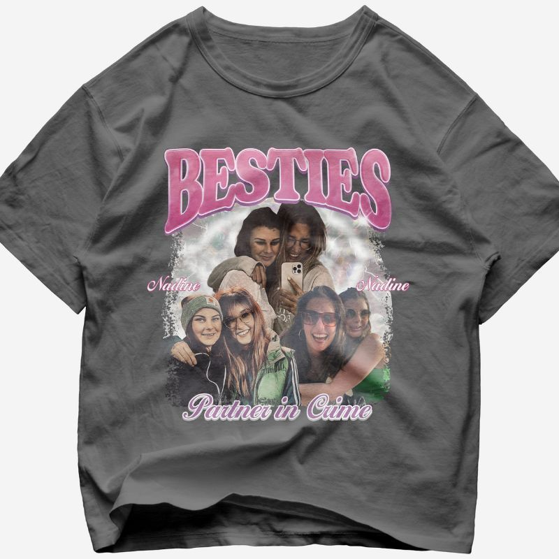 "BESTIE CRIME" Handcraft Tee