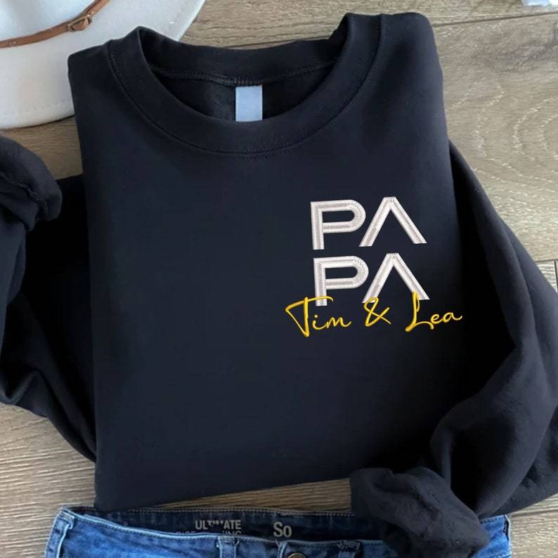 Customized Embroidered Papa Sweatshirt