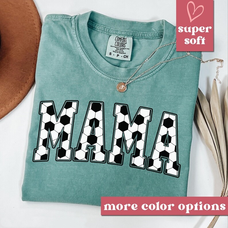 Custom Comfort Colors Cute Soccer Mama Shirt, Mothers day Gift For Soccer Mom