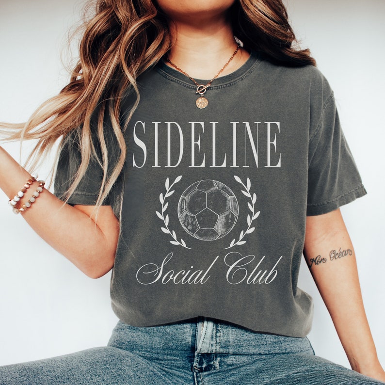 Custom Comfort Colors Sideline Social Club T-shirt, Soccer Mom Gift