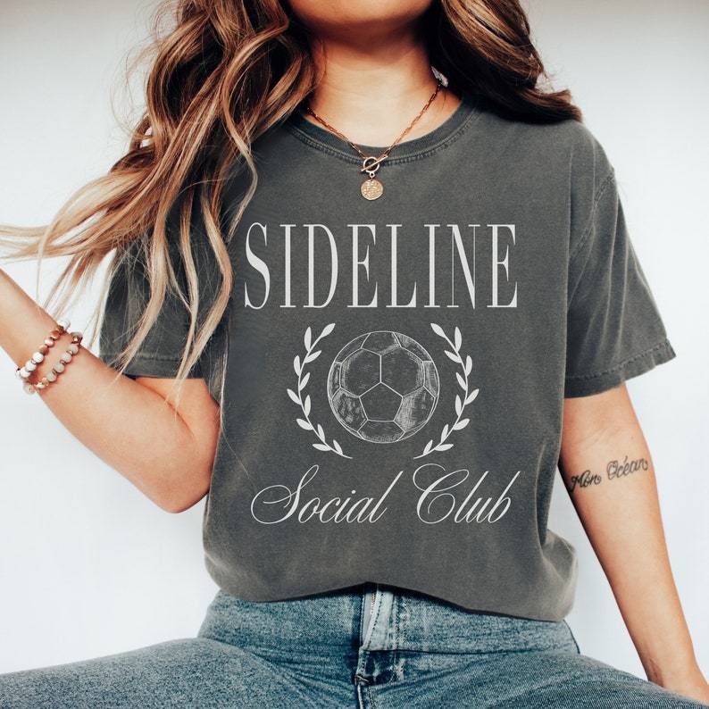 Custom Comfort Colors Sideline Social Club T-shirt, Soccer Mom Gift