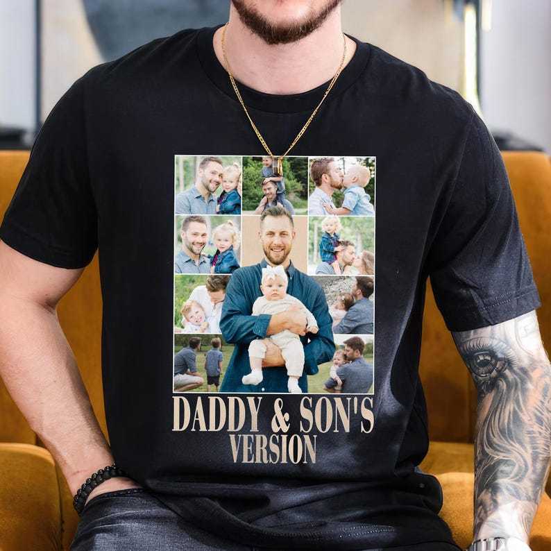 Personalized Daddy And Son Photo Shirt,First Fathers Day Gift
