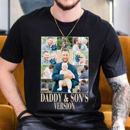 Personalized Daddy And Son Photo Shirt,First Fathers Day Gift