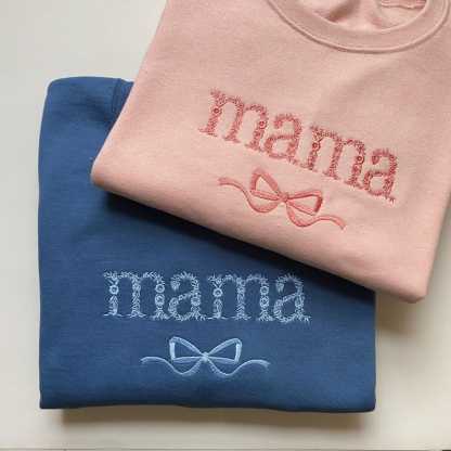 Custom Embroidered Bow Sweatshirt For New Mom