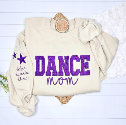 Personalized Embroidered Dance Mom Sweatshirt, Dance Mom Star Shirt