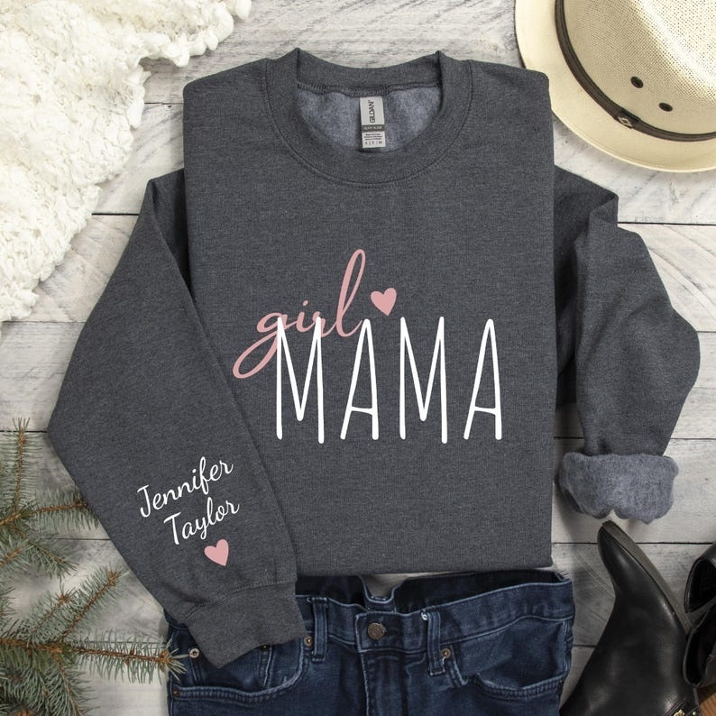 Personalized Boy Mama Girl Mama Sweatshirt With Kid Names