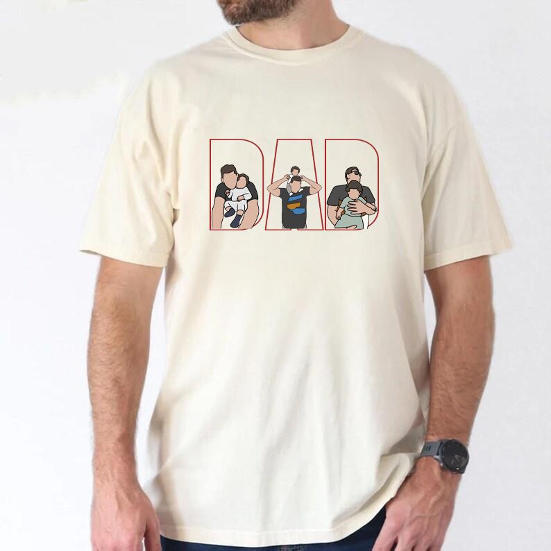 Custom Hand Painted Color Silhouette Sweatshirt Father's Day Gift, Gift For Dad, Grandpa