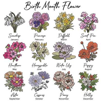 Custom Birth Month Flower Sweatshirt, Gift for Mom, Grandma