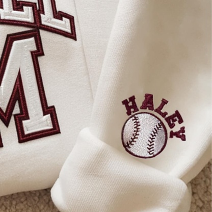 Embroidery Baseball Sweatshirt with Name Sweatshirt
