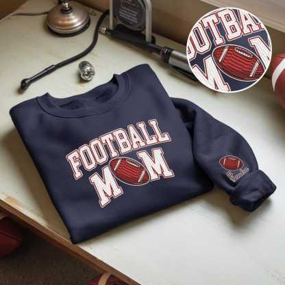 Custom Name Embroidery Football Mom Sweatshirt