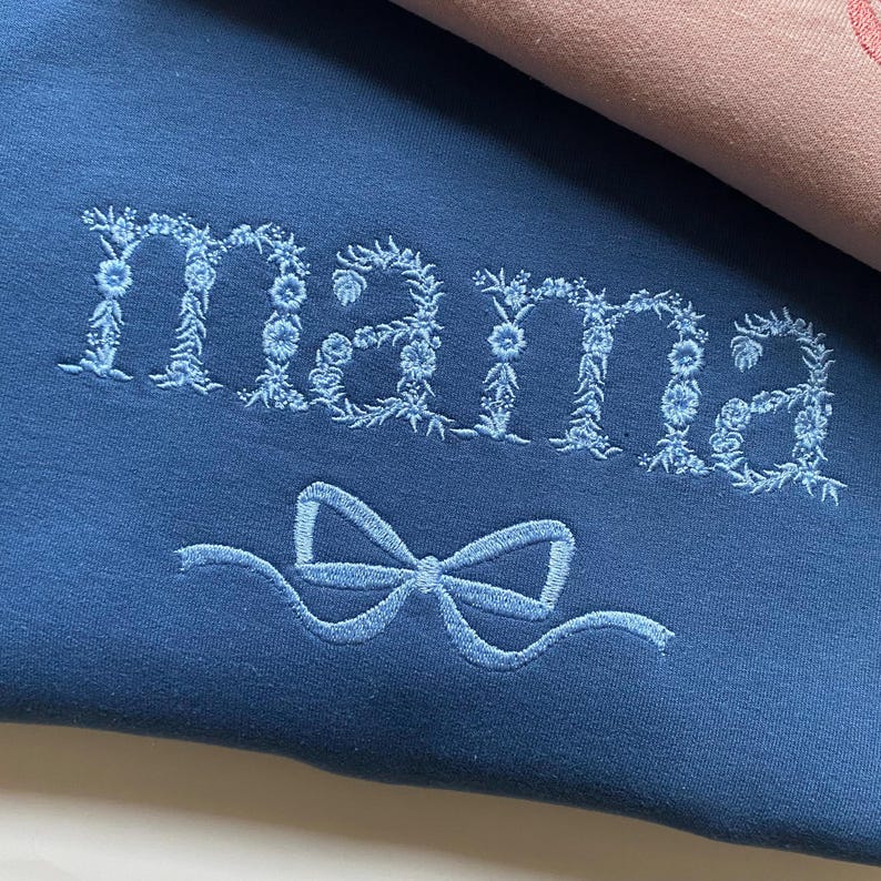 Custom Embroidered Bow Sweatshirt For New Mom
