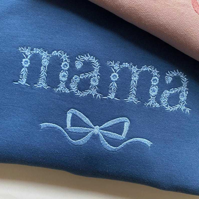 Custom Embroidered Bow Sweatshirt For New Mom